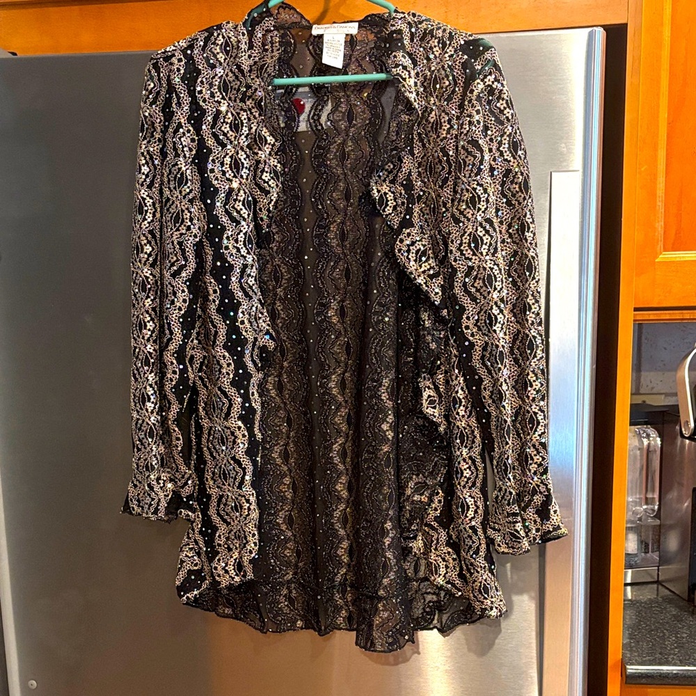 Draper Damon Sparkly Black and Gold Jacket